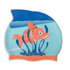 Kinderbadehaube blau-orange